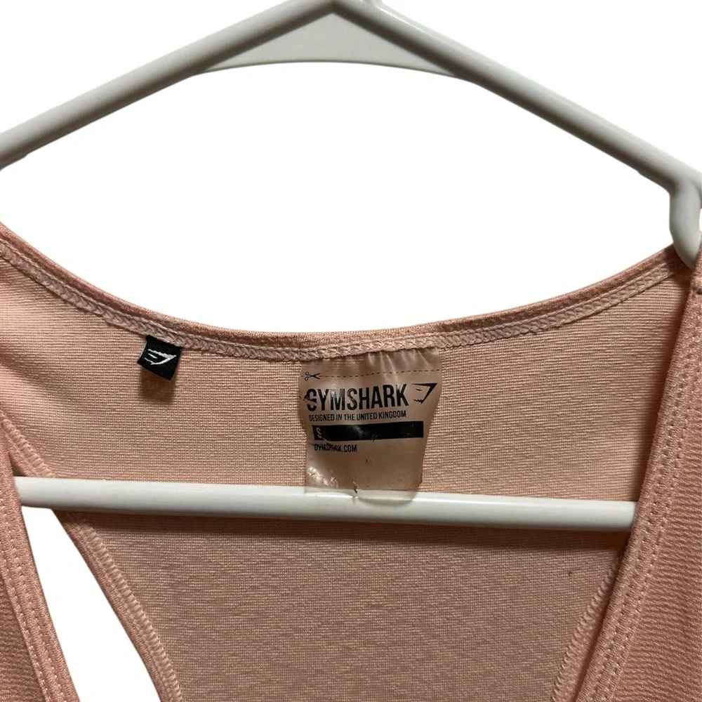 GYMSHARK PINK OPEN FRONT TIE TANK TOP - Picture 3 of 4